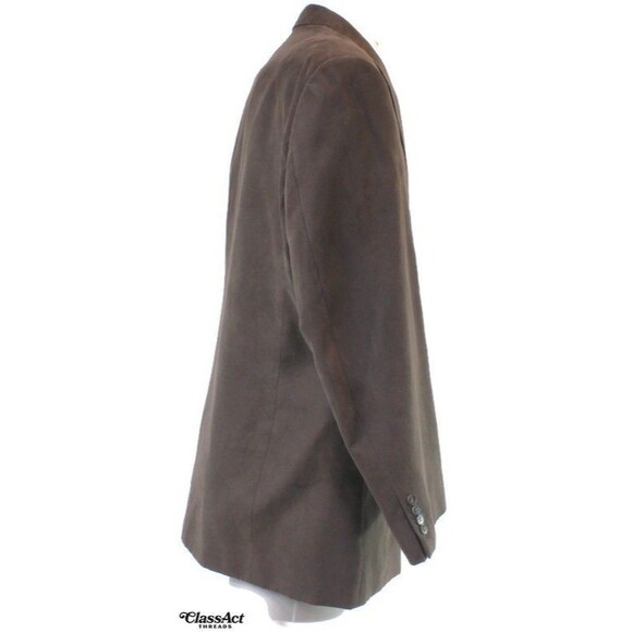 Fumagalli Men's Brown Suede Polyester 3 Button Blazer Jacket 48R - Picture 4 of 7